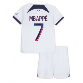 Baby Fußballbekleidung Paris Saint-Germain Kylian Mbappe #7 Auswärtstrikot 2023-24 Kurzarm (+ kurze hosen)